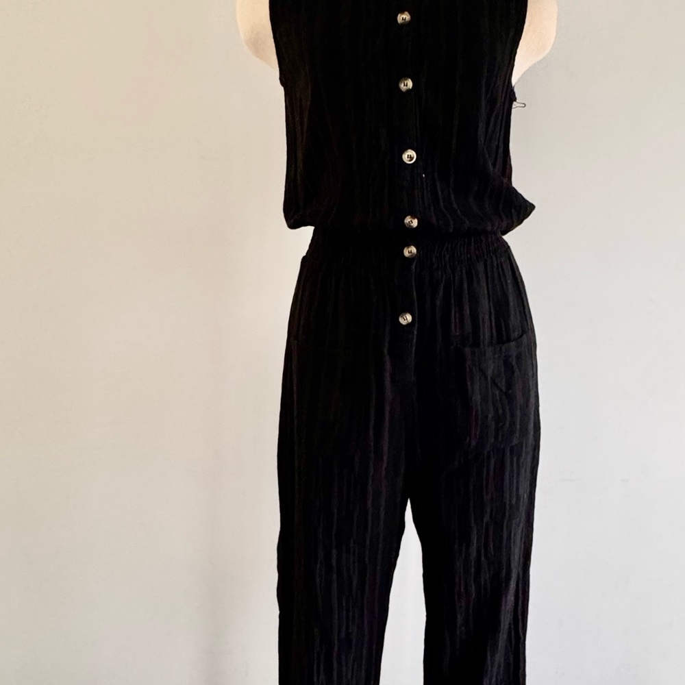 Callahan Black Button-Down Jumpsuit - image 1
